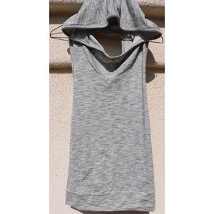 Hooded Athletic Tank Top with Open Back